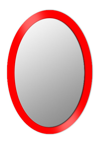 Miroir ovale sur verre laqué.