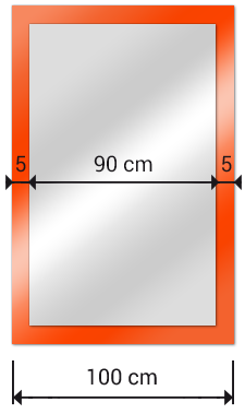 miroir rectangulaire sur verre laqué mesures